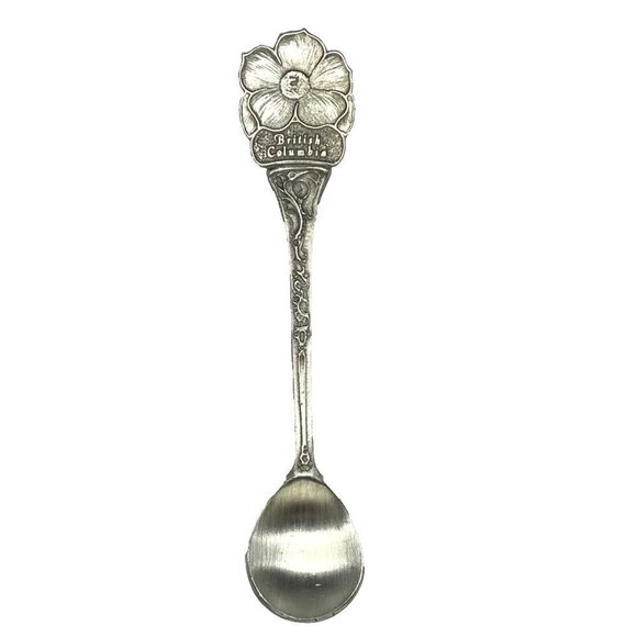 Souvenir Spoon British Columbia 4 3/4" Pewter By Boma Made In Canada Travel EUC - Picture 1 of 6